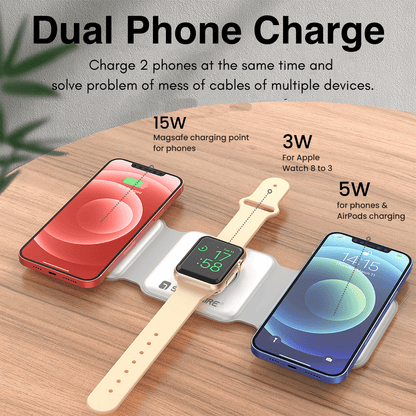 3 in 1 Foldable Wireless Charger (1 year warranty)