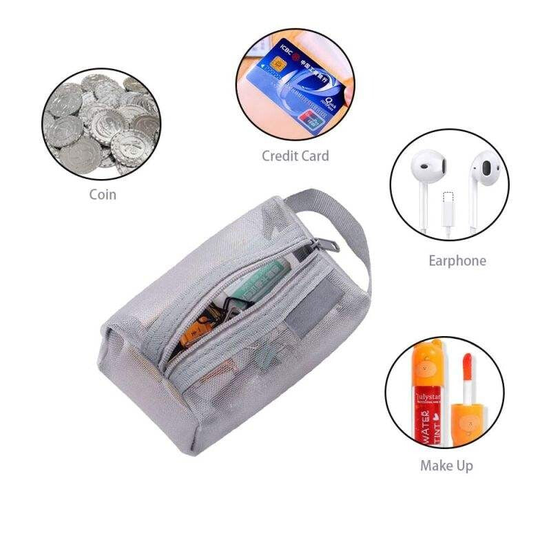 Premium Mini Zipper Mesh Square Pouch