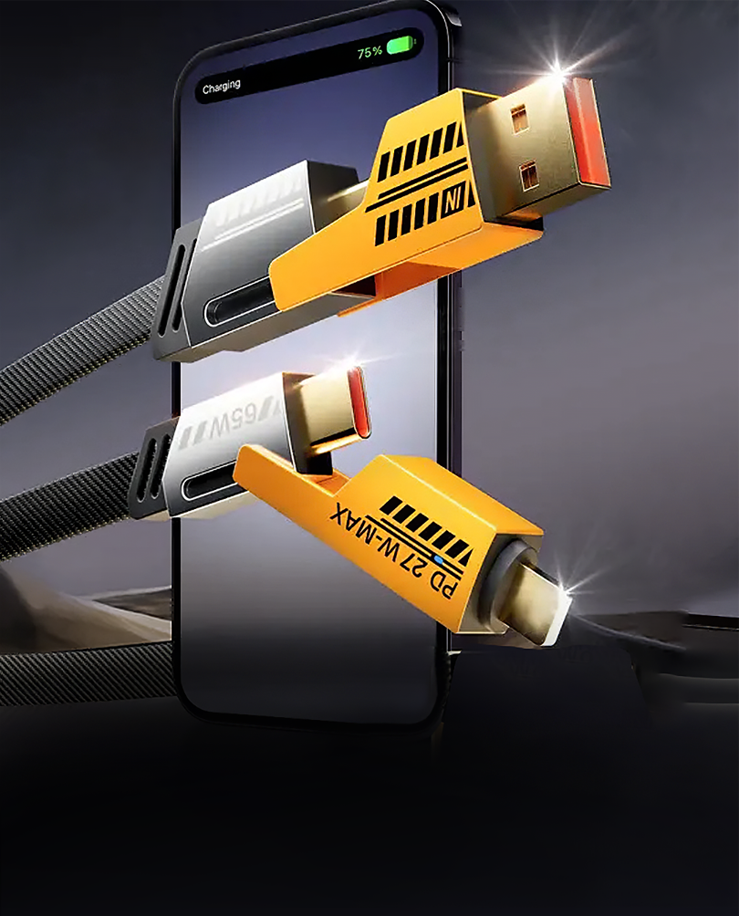 4-in-1 Fast Charging & Data Sync Charging Cable (1-year Warranty)