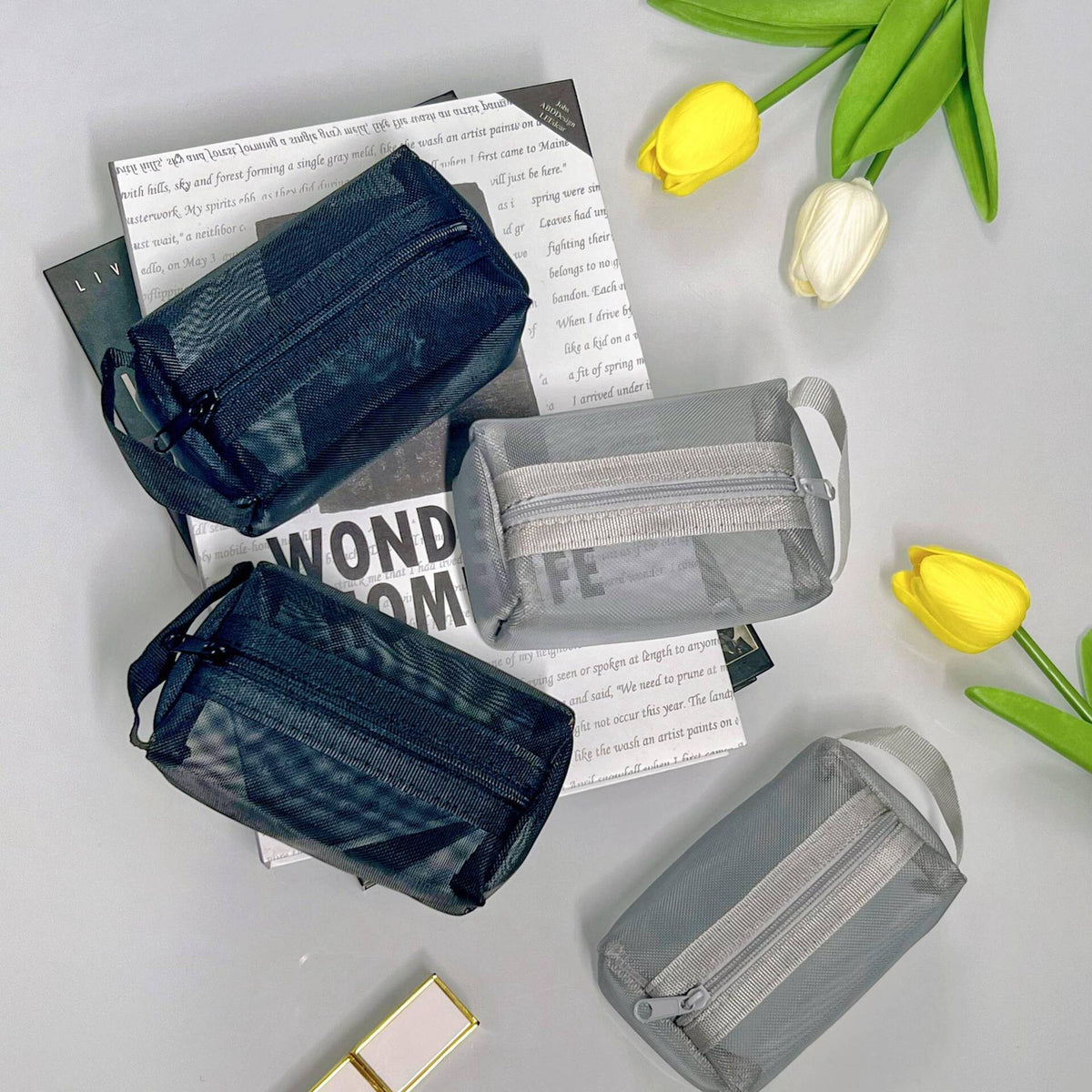 Premium Mini Zipper Mesh Square Pouch