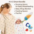 4 in 1 Special Bundle Wrap blanket + Nursing Apron (Free Feeding Spoon and pecifier)