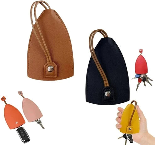 Premium Leather Pull-Out Keychain Organizer