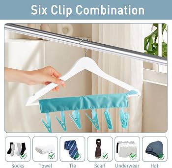 Clothes Drying Hanger with Clips