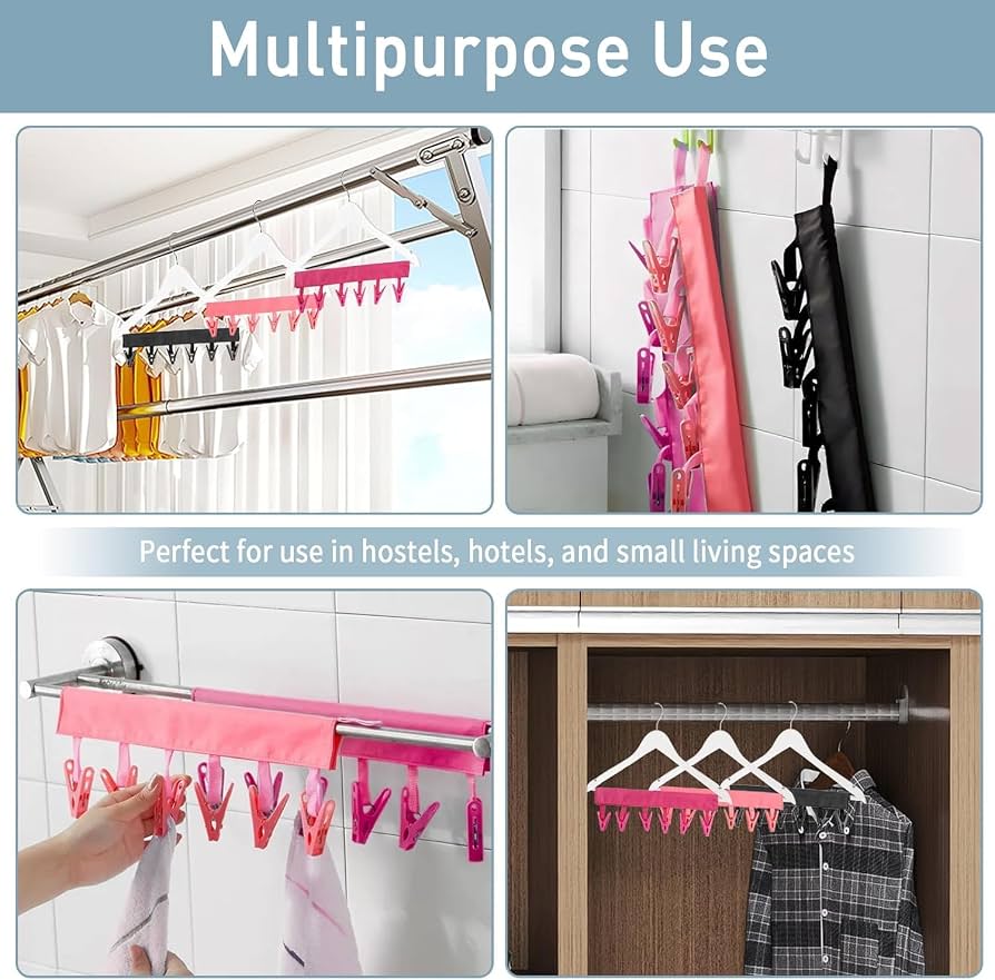 Clothes Drying Hanger with Clips