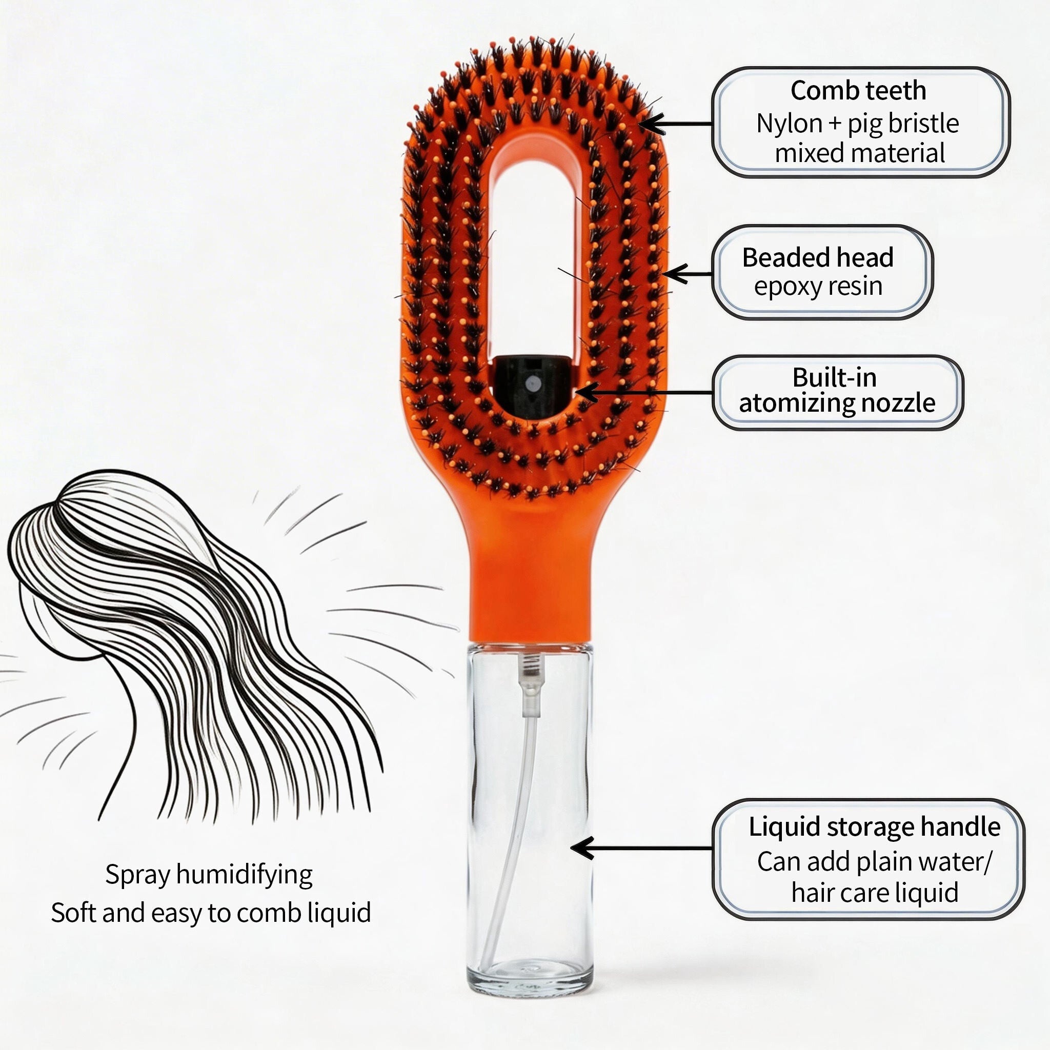 2 in 1 Spray Hair Brush