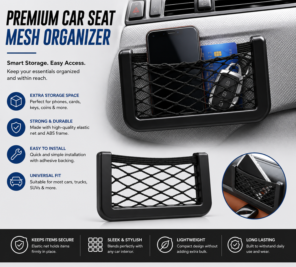 Premium Car Seat Mesh Organizer