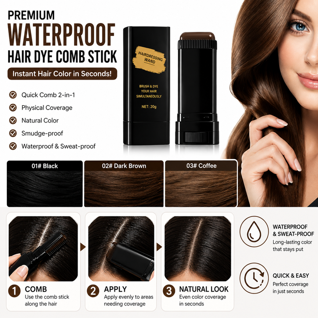 Premium Waterproof Hair Dye Comb Stick
