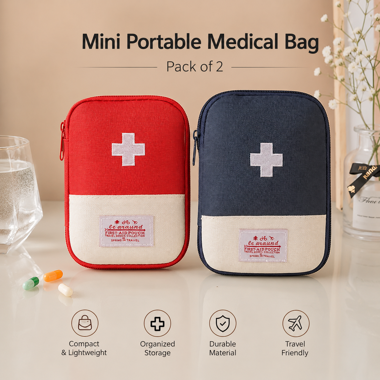 Mini Portable Medical Bag (Pack of 2)