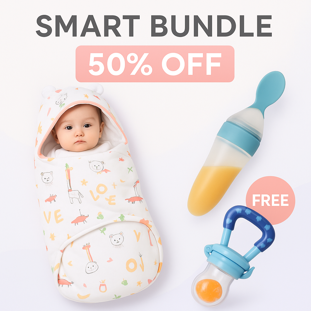 Baby Wrap Blanket + Feeding Spoon (FREE Baby Pacifier)
