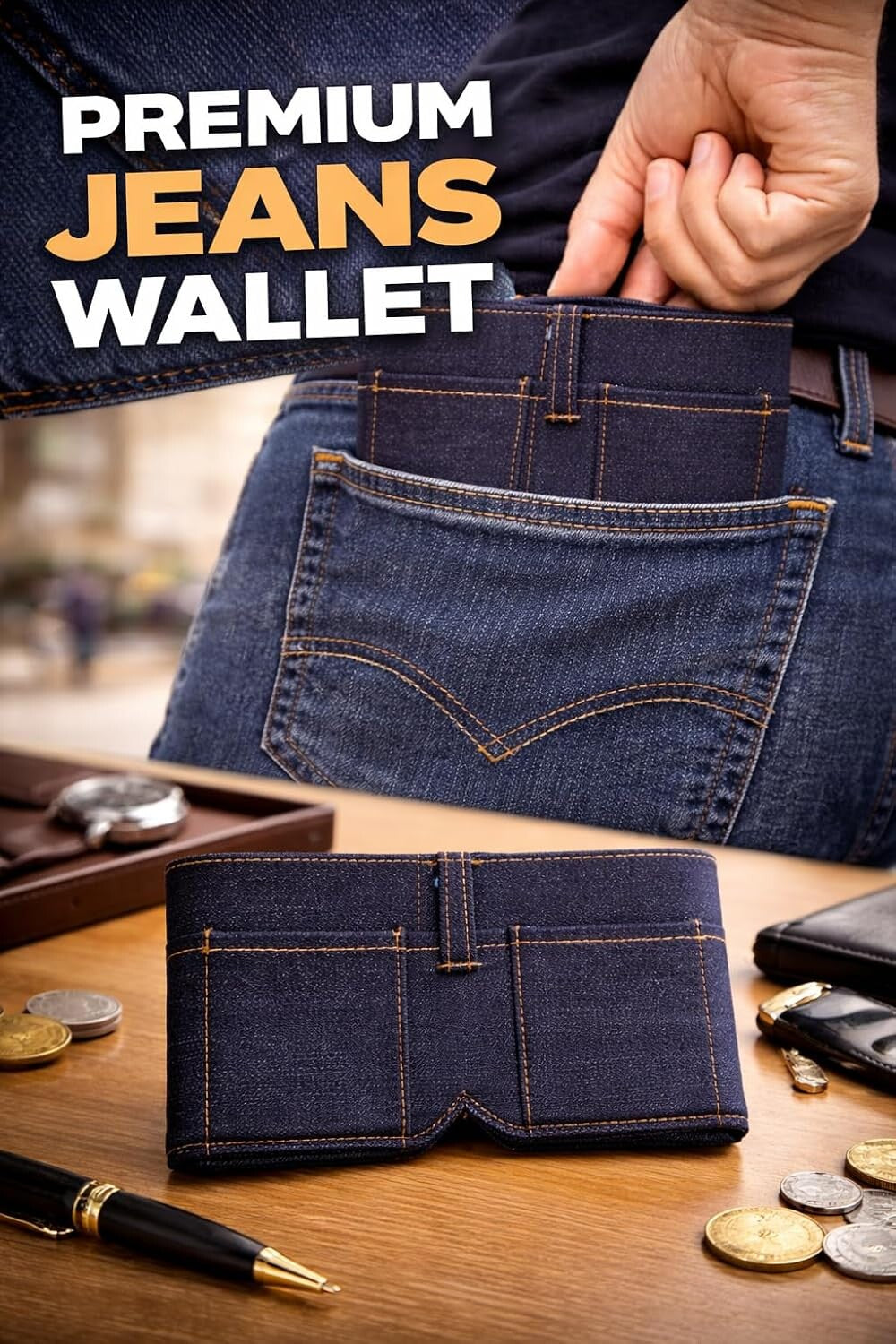 Mini Portable Jeans Wallet