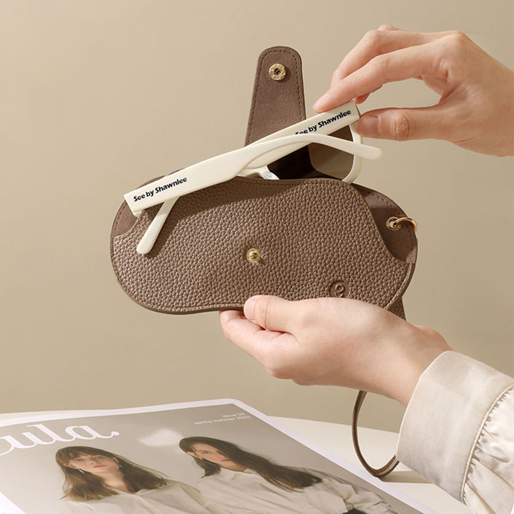 Leather Glasses Pouch With Keychain