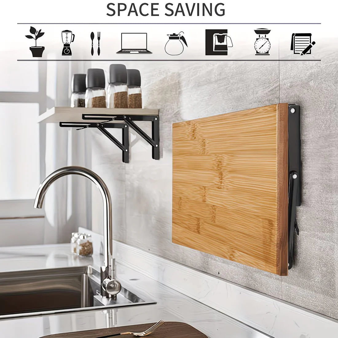 2-Piece Heavy-Duty Adjustable Folding Bracket (8 INCH)