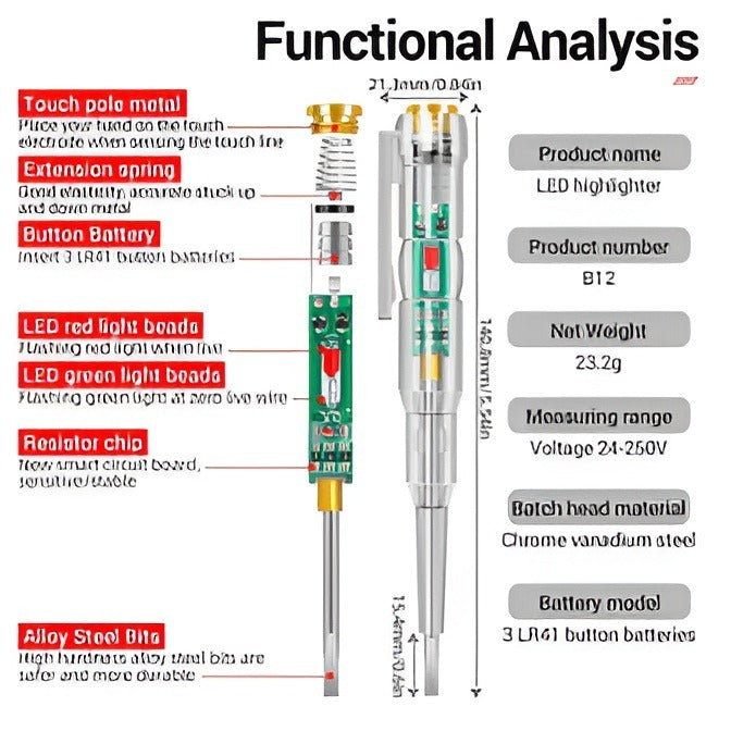 Highlight LED Test Pen Auto Voltage Detector