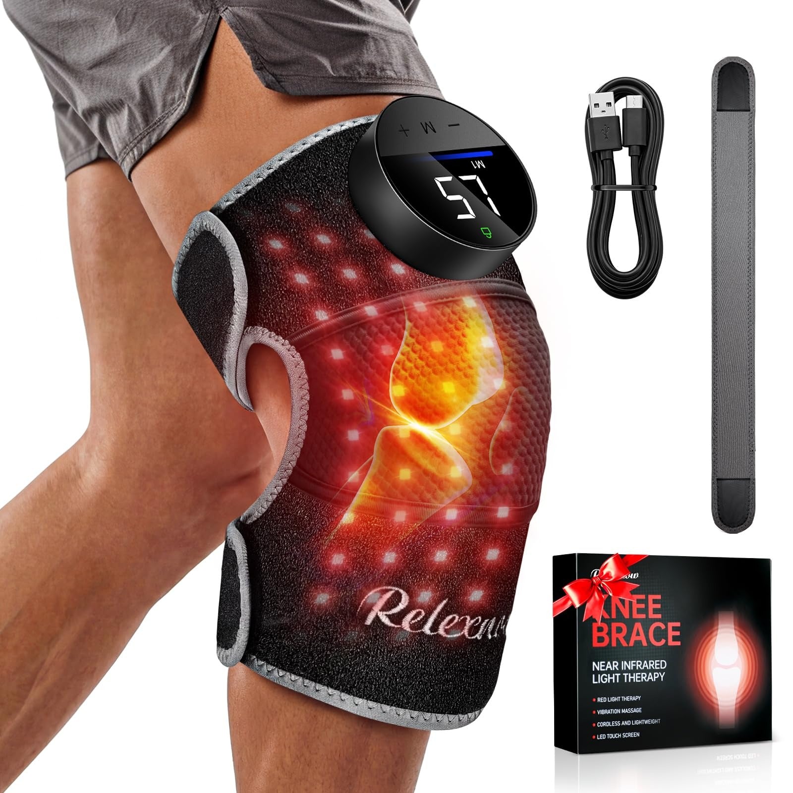 Rechargable Knee Massager & Heat Support Belt