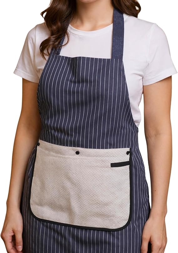 Cross Back Kitchen Apron With Pockets