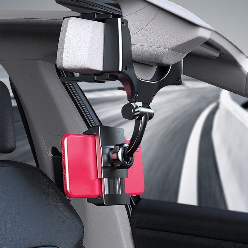 Universal 360 Rotatable Car Rearview Mirror Mount Mobile Holder